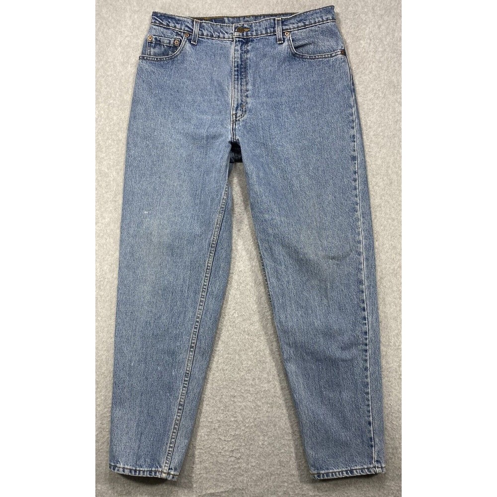 Levis 551 Jeans Womens Sz 16 34x30 Relaxed Fit Tapered Leg Distressed aded Denim